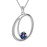 Women Letter O Initial Necklaces Sterling Silver - Necklaces - Aurora Tears Jewelry